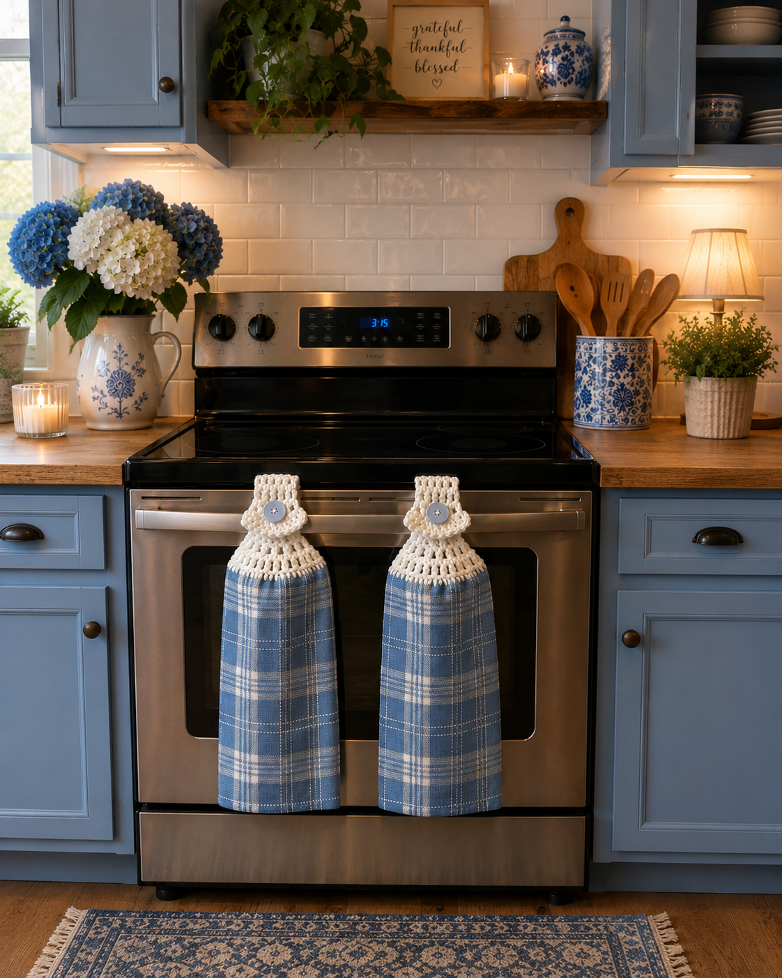 YarnAna's Handmade Kitchen Towels No Blues Here