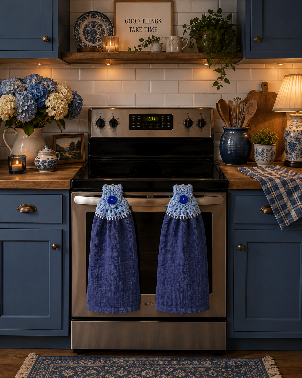 YarnAna's Handmade Kitchen Towels No Blues Here