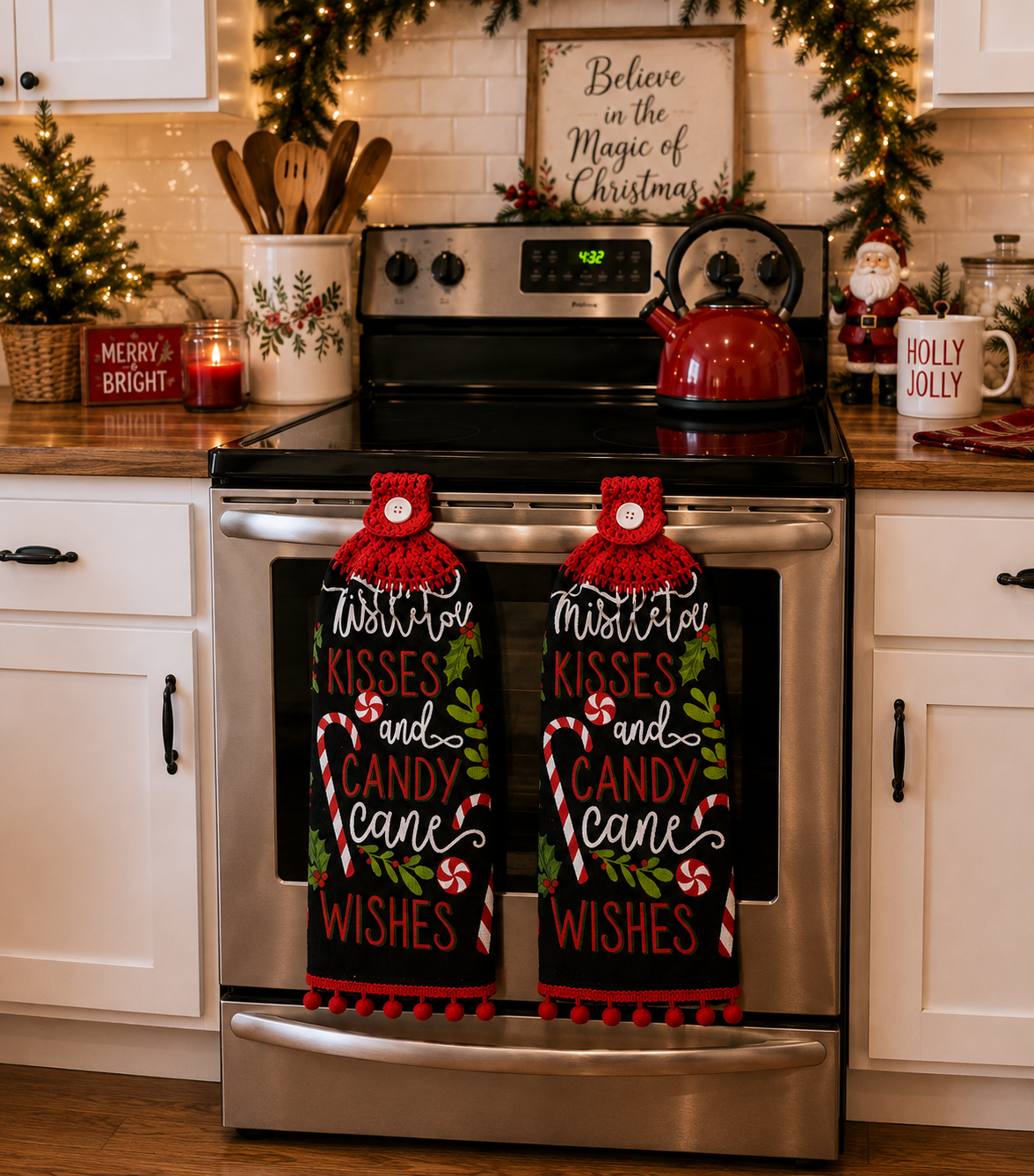 YarnAna's Handmade Kitchen Towels Christmas Cheer