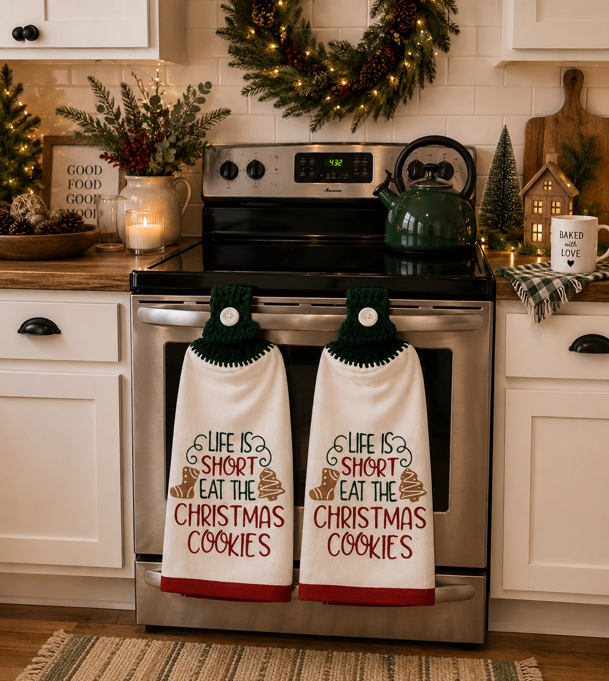 YarnAna's Handmade Kitchen Towels Christmas Cheer