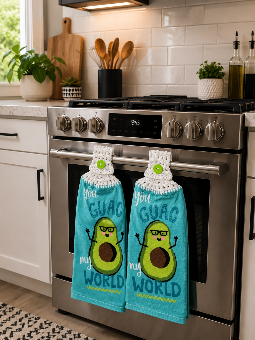 YarnAna's Handmade Kitchen Towels Green