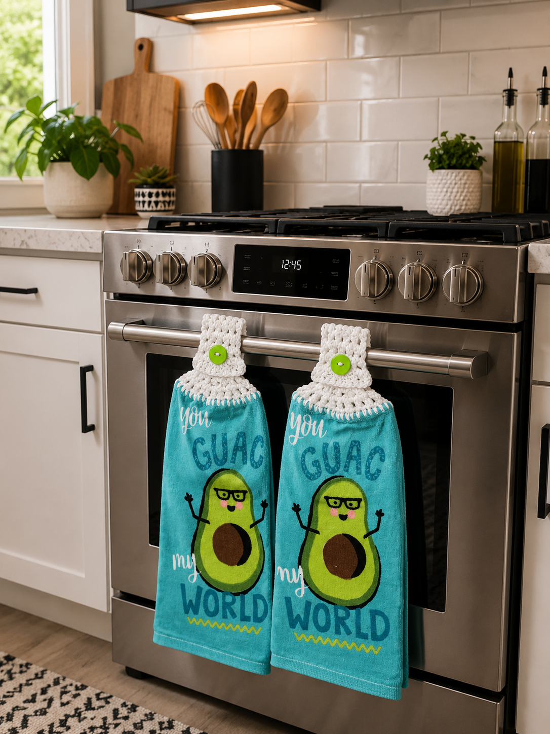 YarnAna's Handmade Kitchen Towels Green
