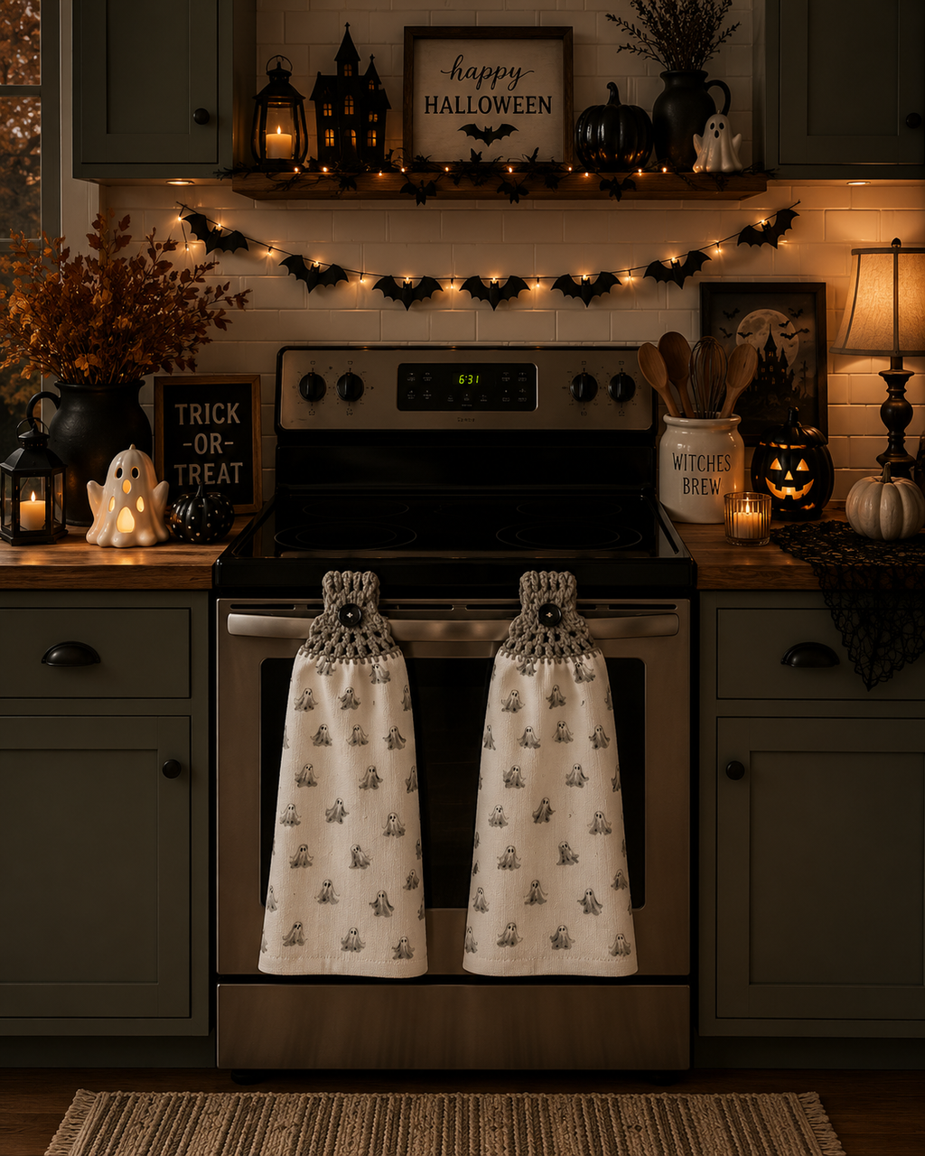 YarnAna's Handmade Kitchen Towels Halloween