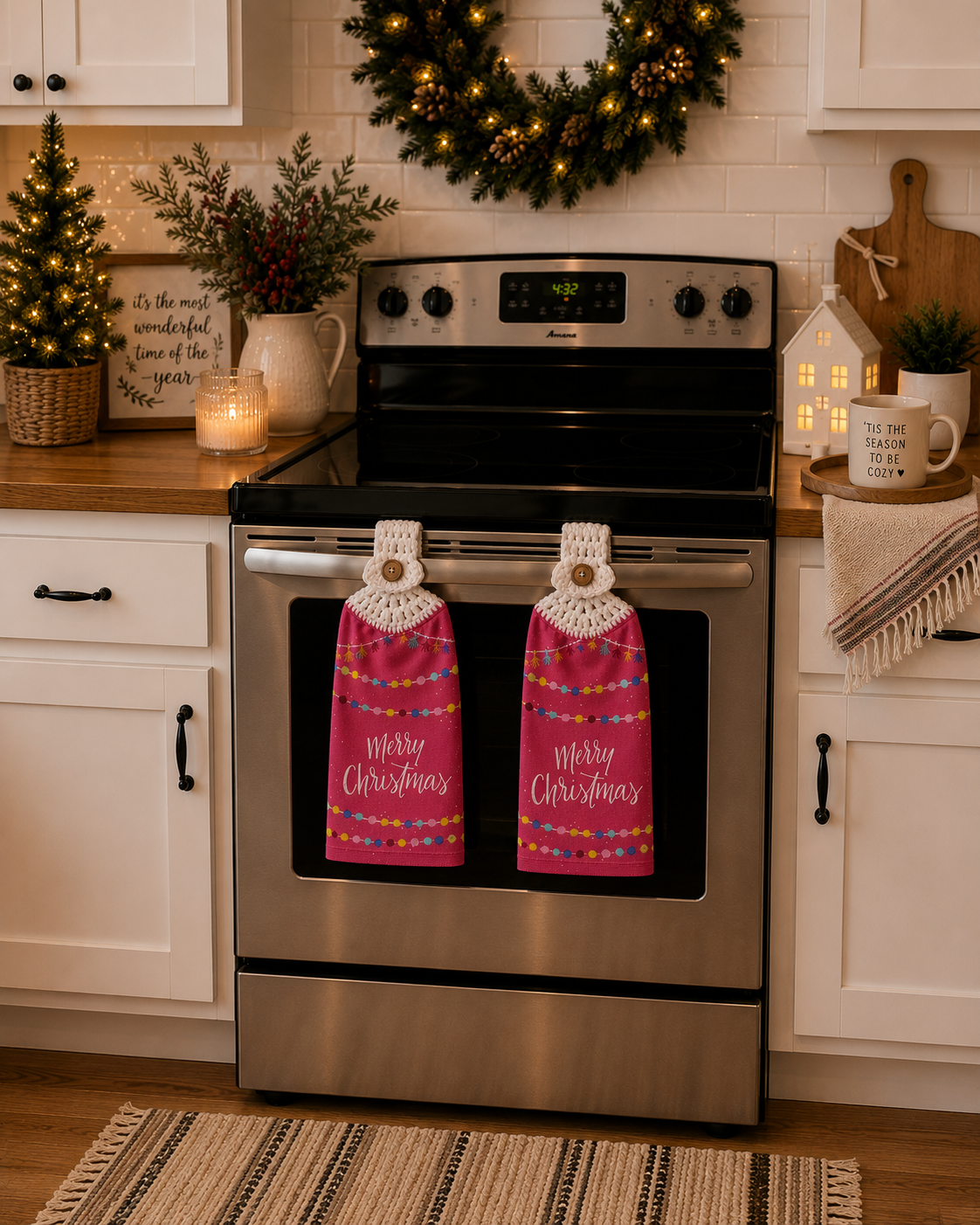 YarnAna's Handmade Kitchen Towels Christmas Cheer