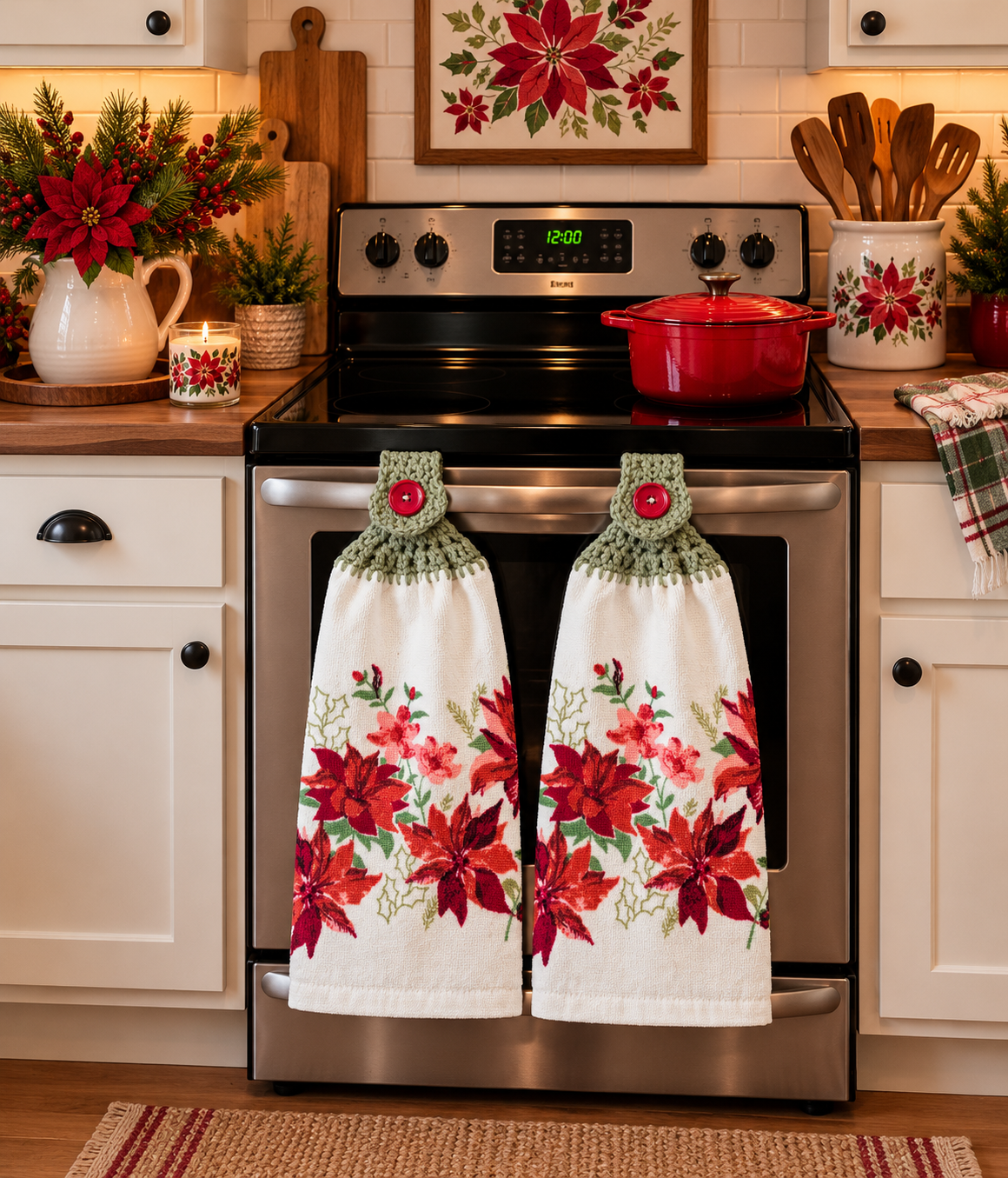 YarnAna's Handmade Kitchen Towels Christmas Cheer