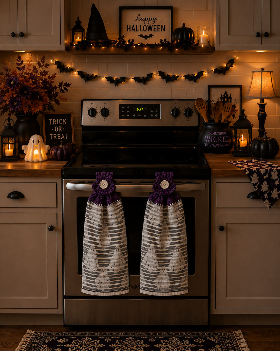 YarnAna's Handmade Kitchen Towels Halloween