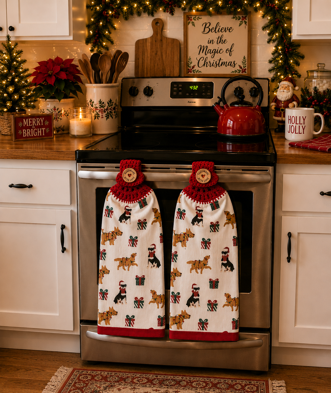 YarnAna's Handmade Kitchen Towels Christmas Cheer