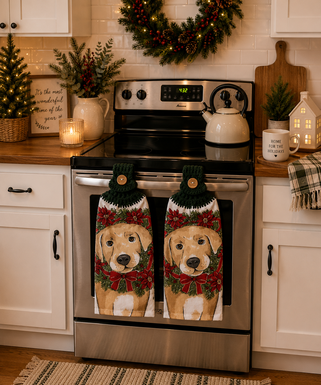 YarnAna's Handmade Kitchen Towels Christmas Cheer