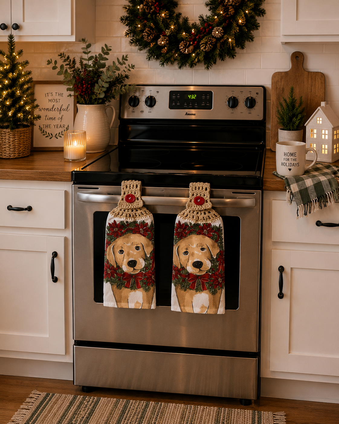 YarnAna's Handmade Kitchen Towels Christmas Cheer