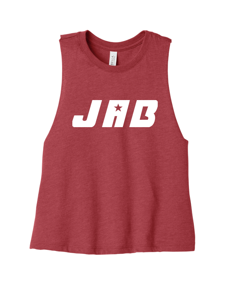 JAB Custom Racerback Cropped Tank w/White Logo