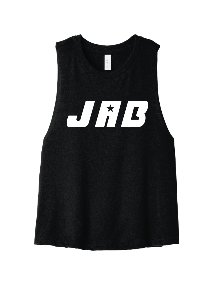JAB Custom Racerback Cropped Tank w/White Logo