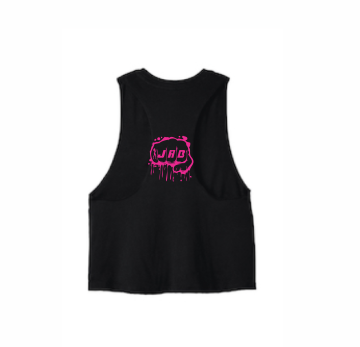 JAB Custom Racerback Cropped Tank w/Pink Logo