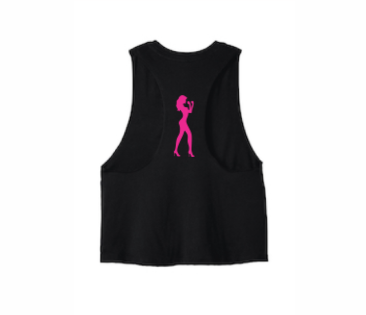JAB Custom Racerback Cropped Tank w/Pink Logo