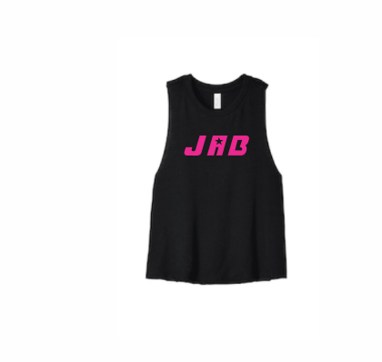 JAB Custom Racerback Cropped Tank w/Pink Logo