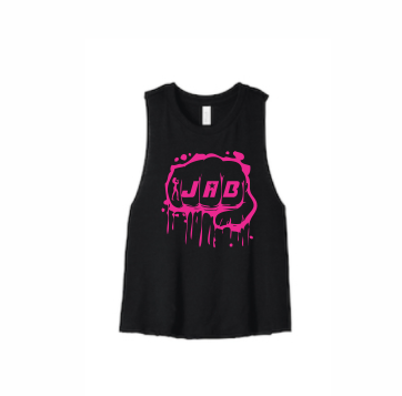 JAB Custom Racerback Cropped Tank w/Pink Logo