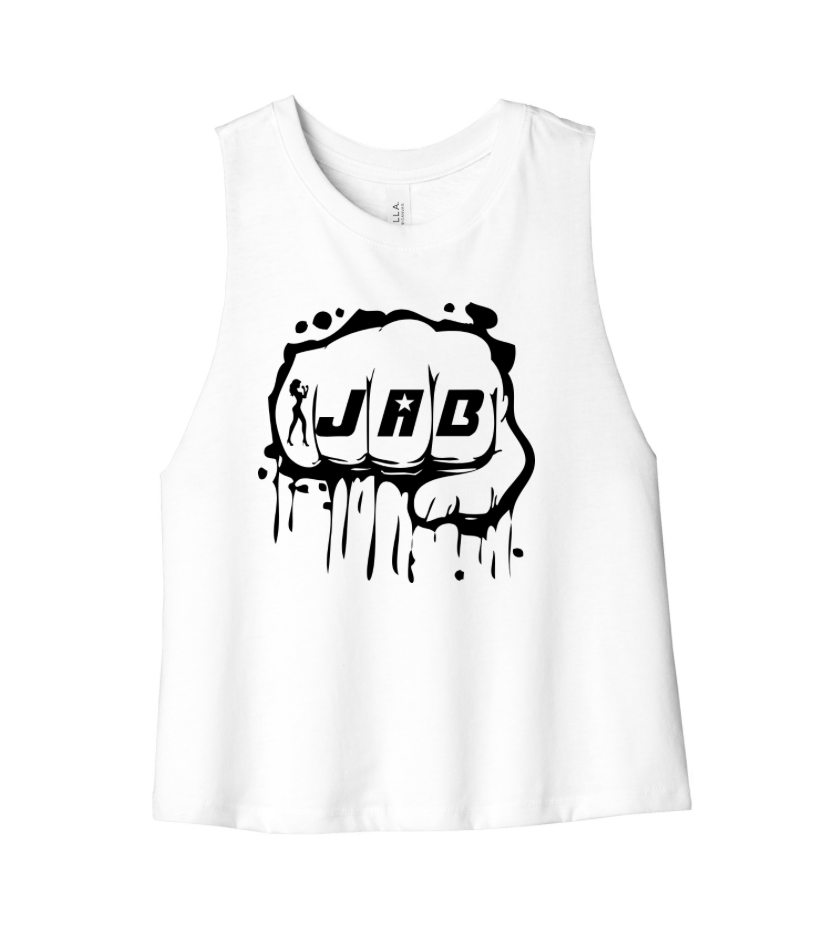 JAB Custom Racerback Cropped Tank w/Black Logo