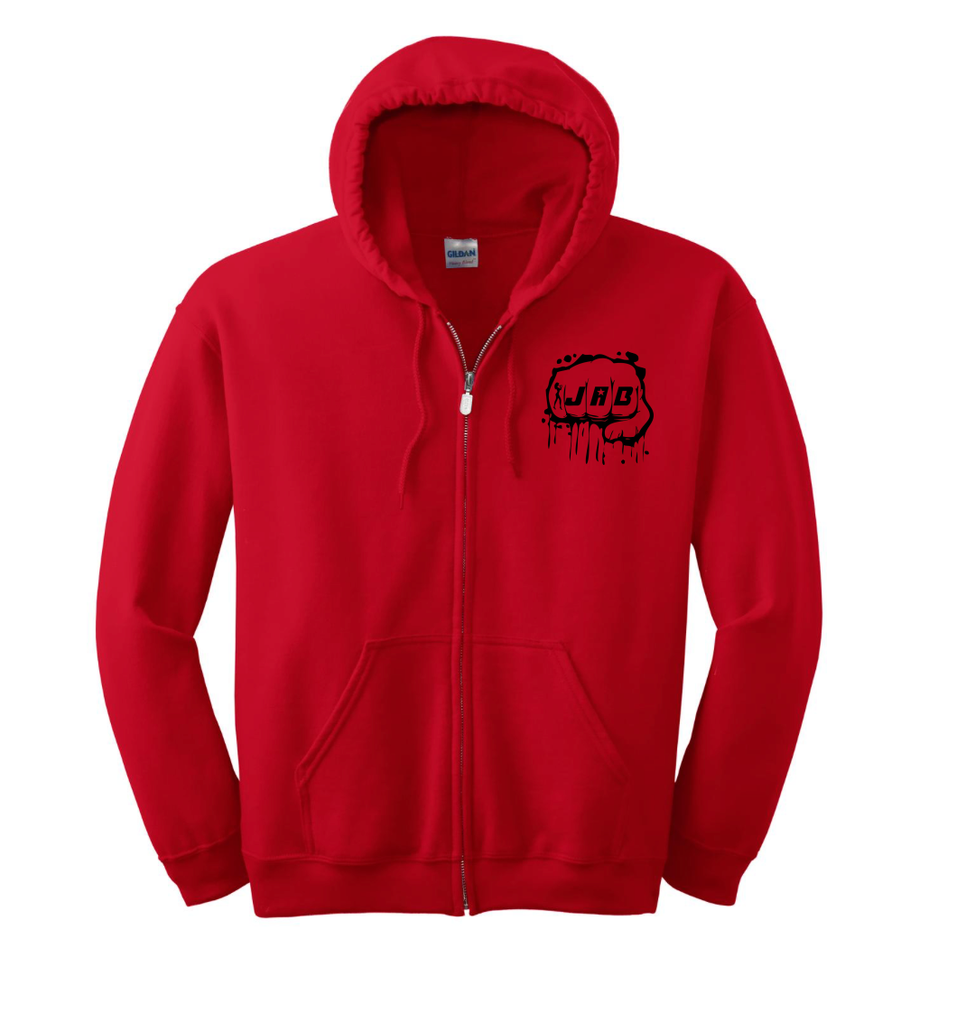 JAB Custom Zip Hoodie w/Black Logo