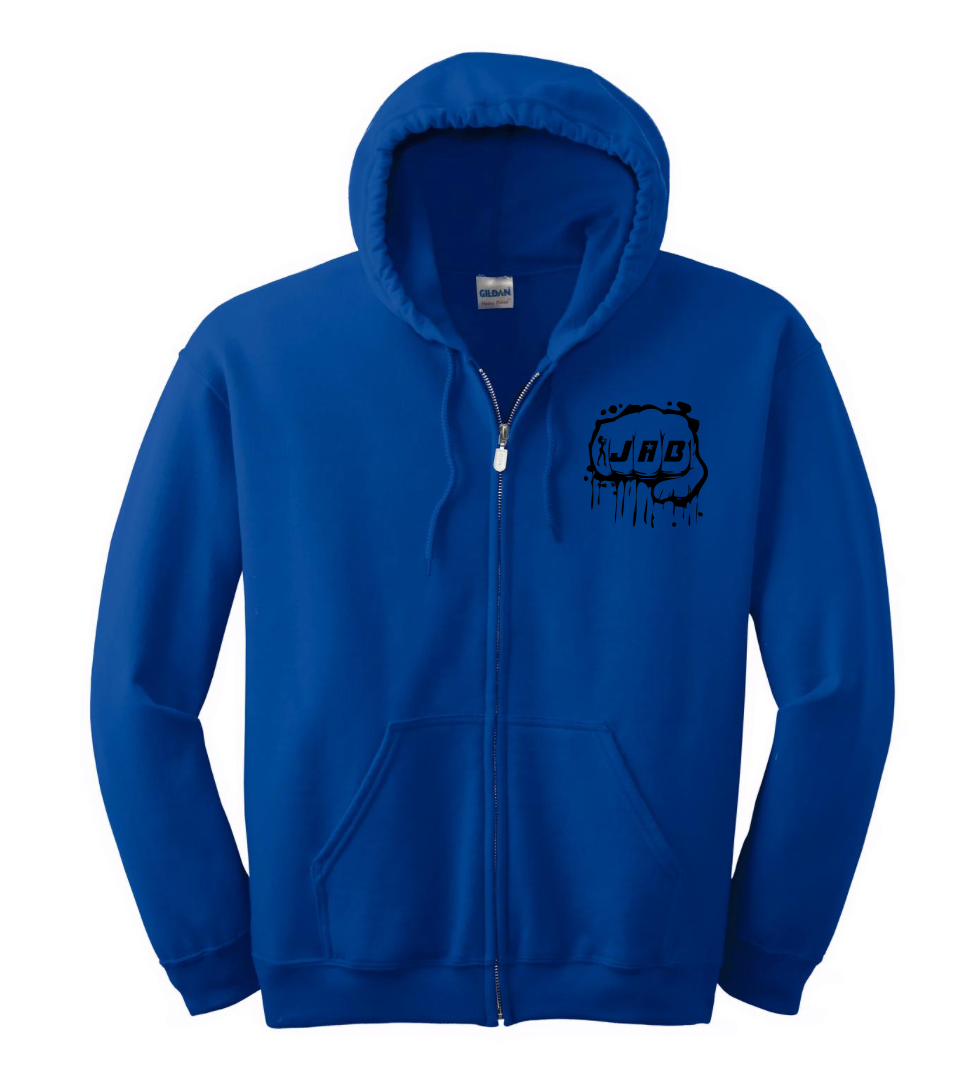 JAB Custom Zip Hoodie w/Black Logo