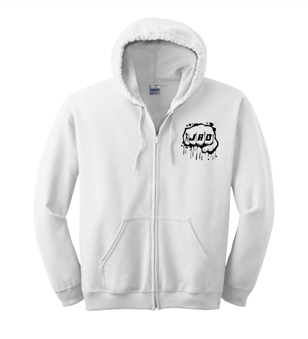 JAB Custom Zip Hoodie w/Black Logo