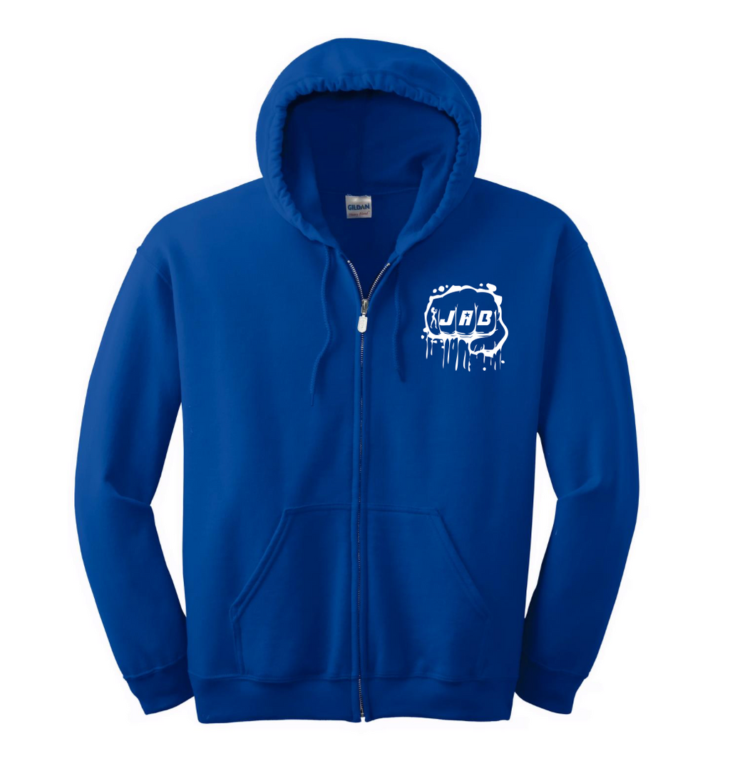 JAB Custom Zip Hoodie w/White Logo
