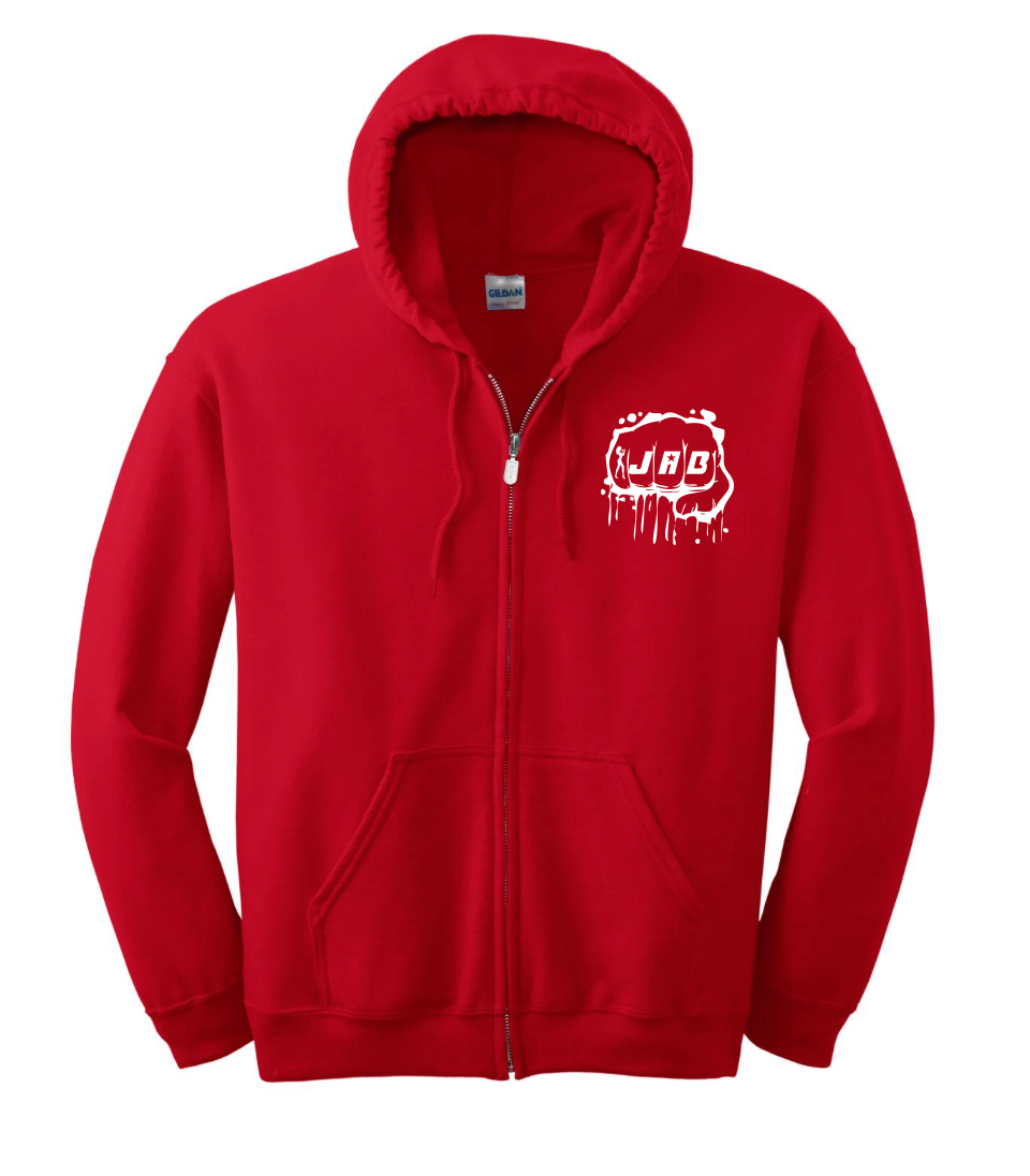 JAB Custom Zip Hoodie w/White Logo