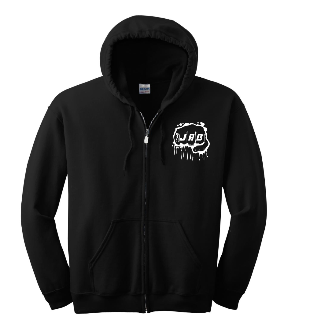 JAB Custom Zip Hoodie w/White Logo