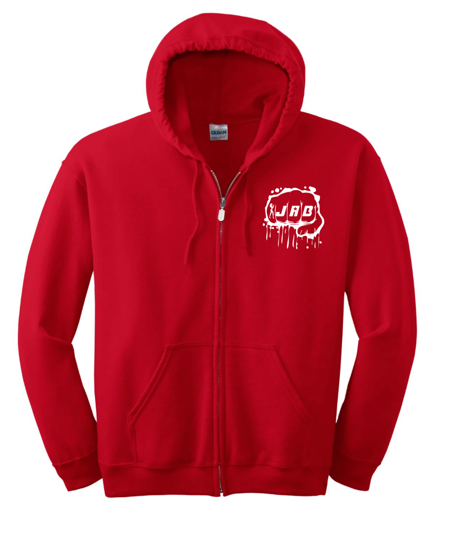JAB Custom Zip Hoodie w/White Logo