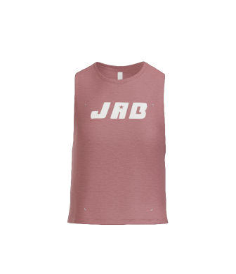 JAB Custom Racerback Cropped Tank w/White Logo