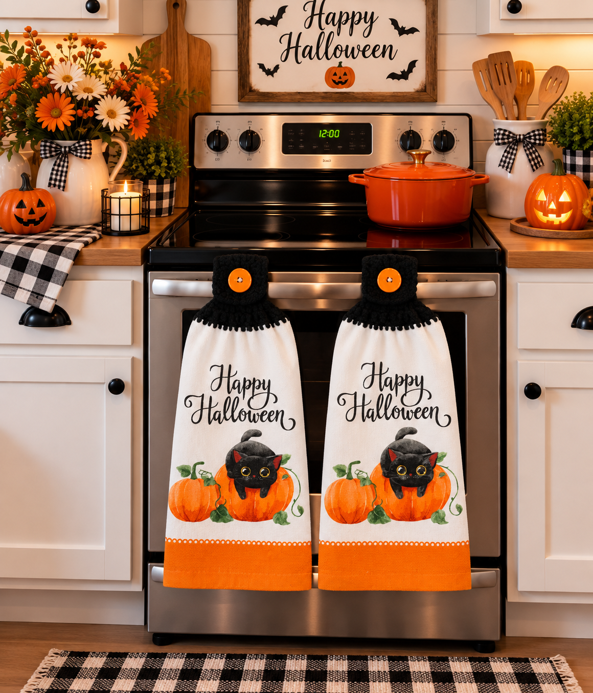 YarnAna's Handmade Kitchen Towels Halloween