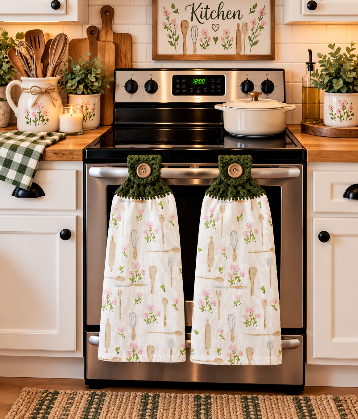 YarnAna's Handmade Kitchen Towels No Place Like Home