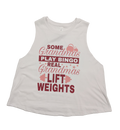 JAB “Grandmas Lift Weights” Cropped Tank – White